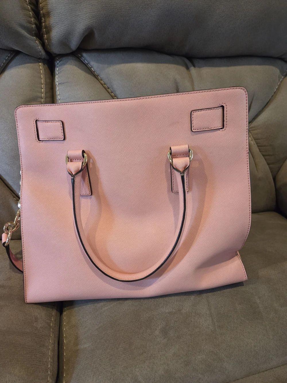 Michael Kors Blush Pink Saffiano Leather Tote with Gold Hardware